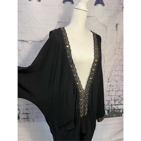 XOXO Tops - XOXO plus size Bejeweled Black Blouse